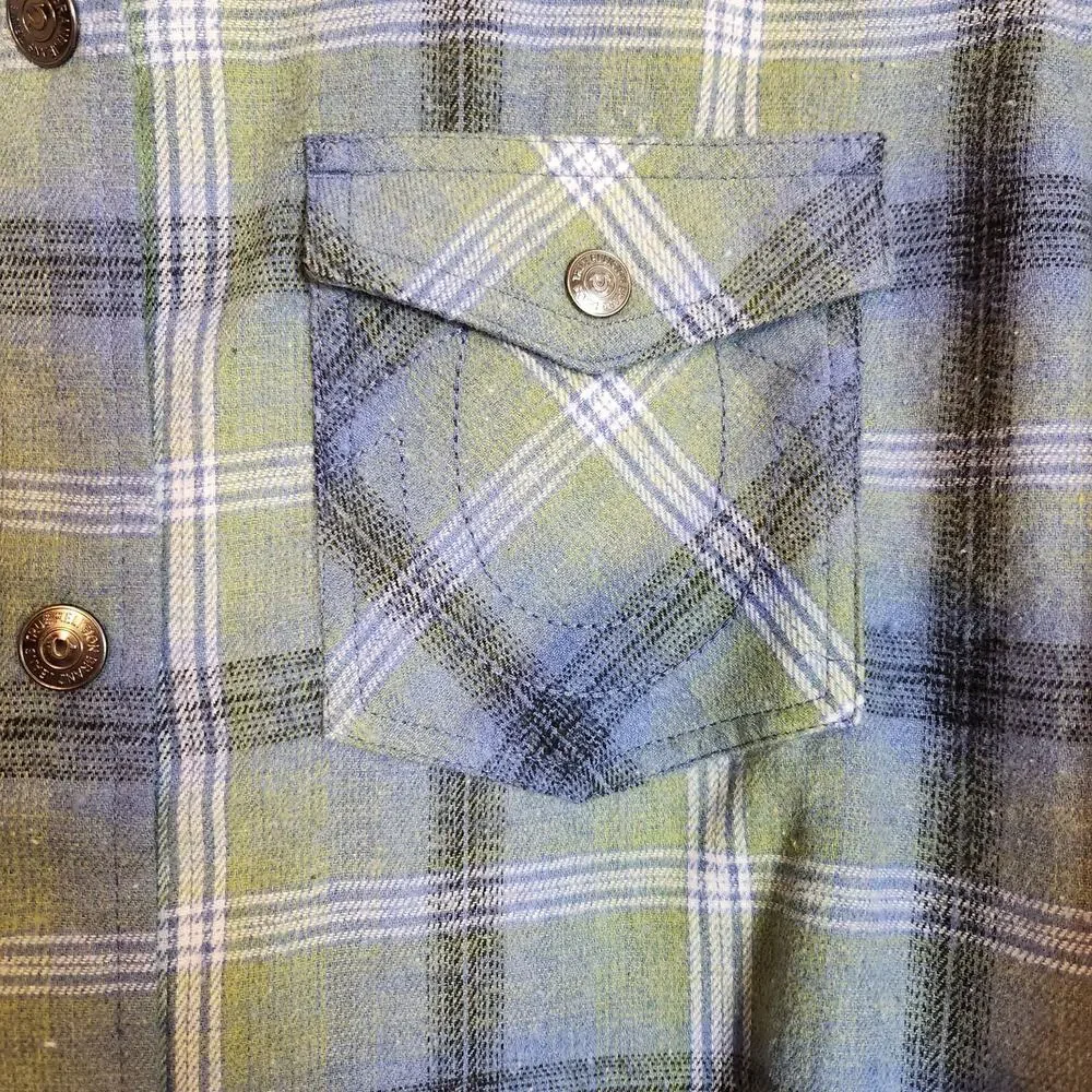 TRUE RELIGION HS Brushed Flannel Women's Button Up Long Sleeve Blouse Iris Small - Picture 9 of 12